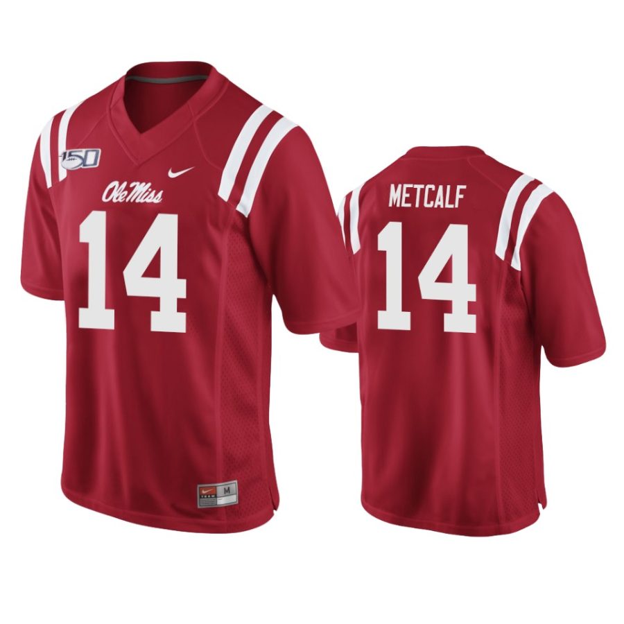 mens ole miss rebels d.k. metcalf red 150th anniversary jersey