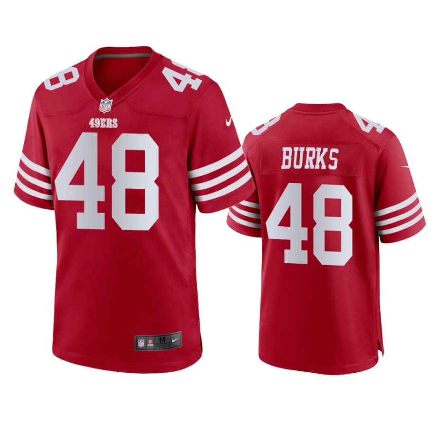 mens oren burks 49ers scarlet game jersey