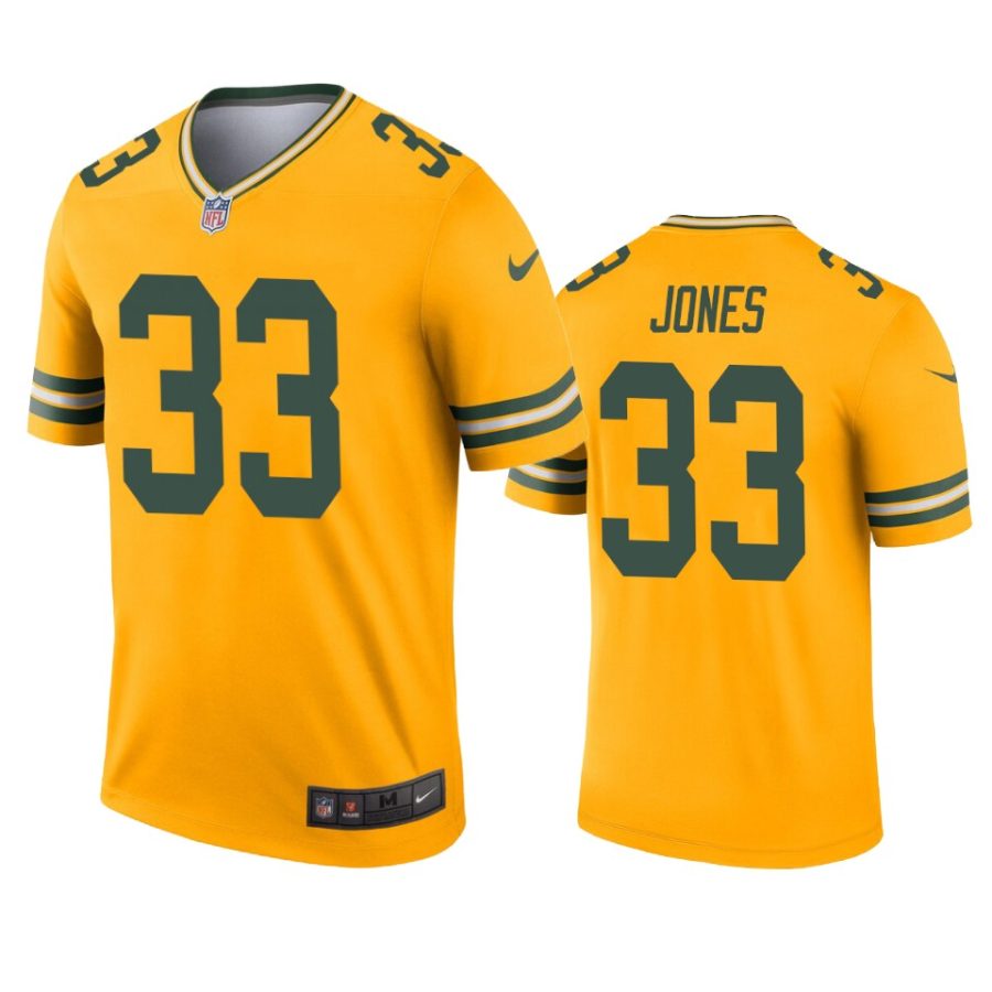 mens packers aaron jones gold inverted legend jersey