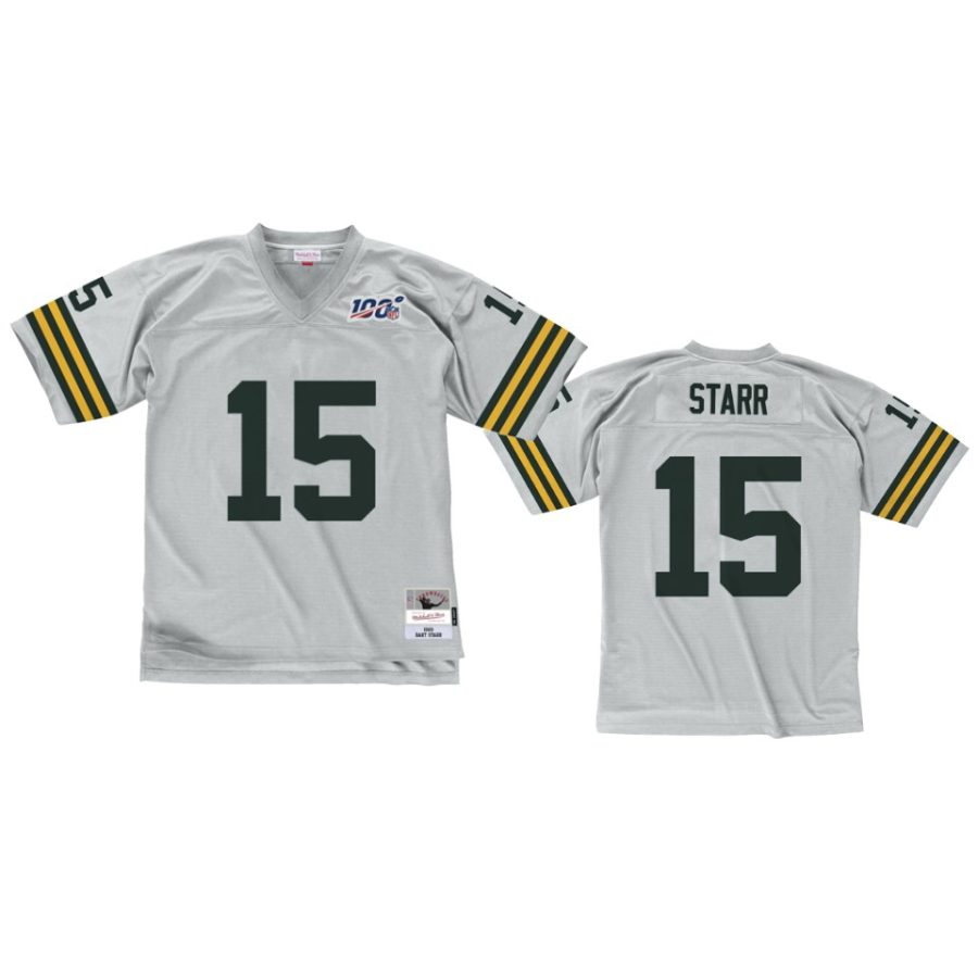 mens packers bart starr platinum legacy nfl 100 jersey