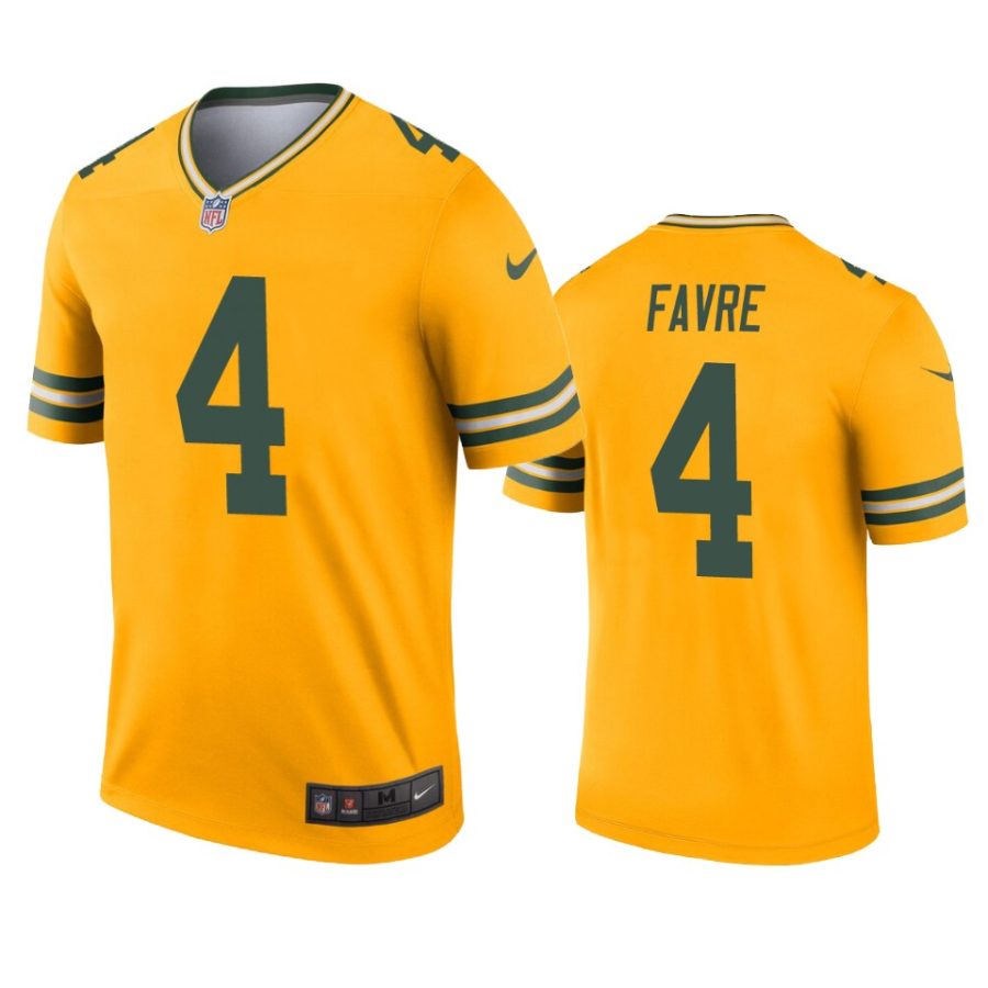 mens packers brett favre gold inverted legend jersey