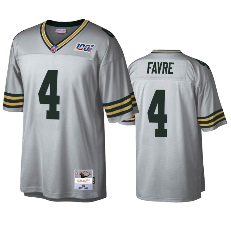 mens packers brett favre platinum legacy nfl 100 jersey