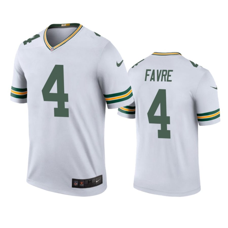 mens packers brett favre white color rush legend jersey