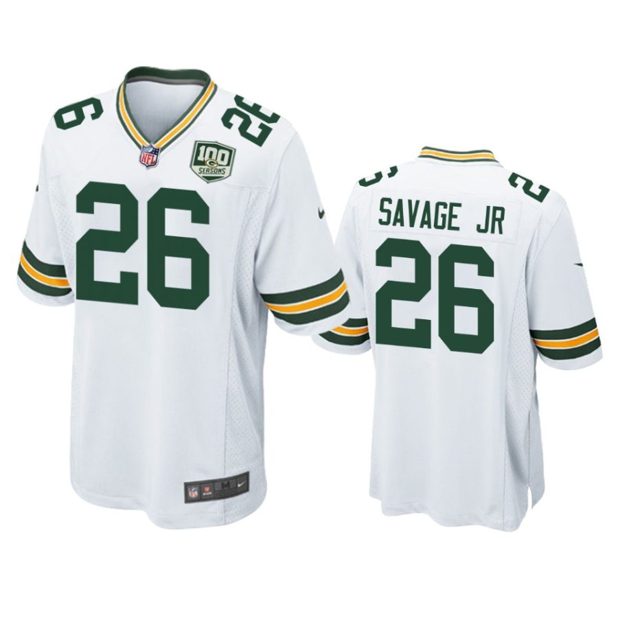 mens packers darnell savage jr. white 100 seasons game jersey