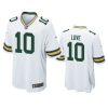 mens packers jordan love white game jersey