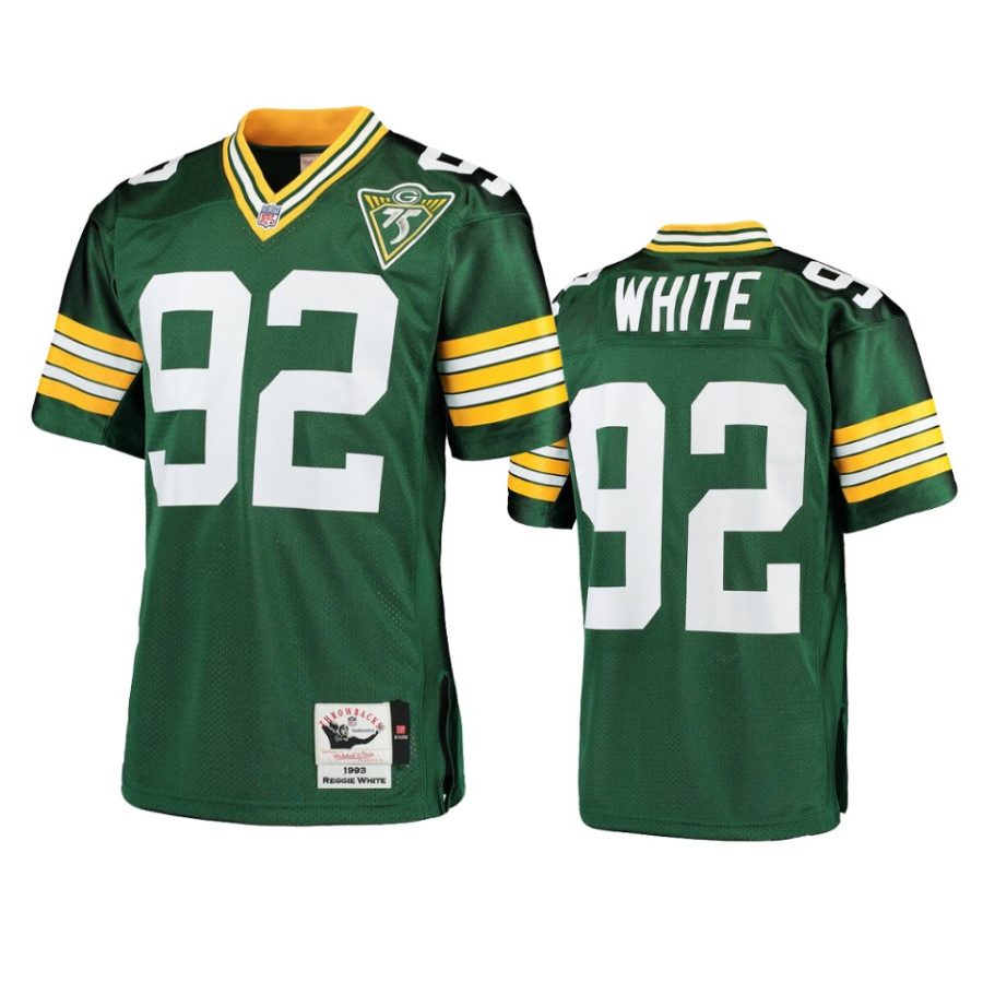 mens packers reggie white green 1993 throwback authentic retired player jersey