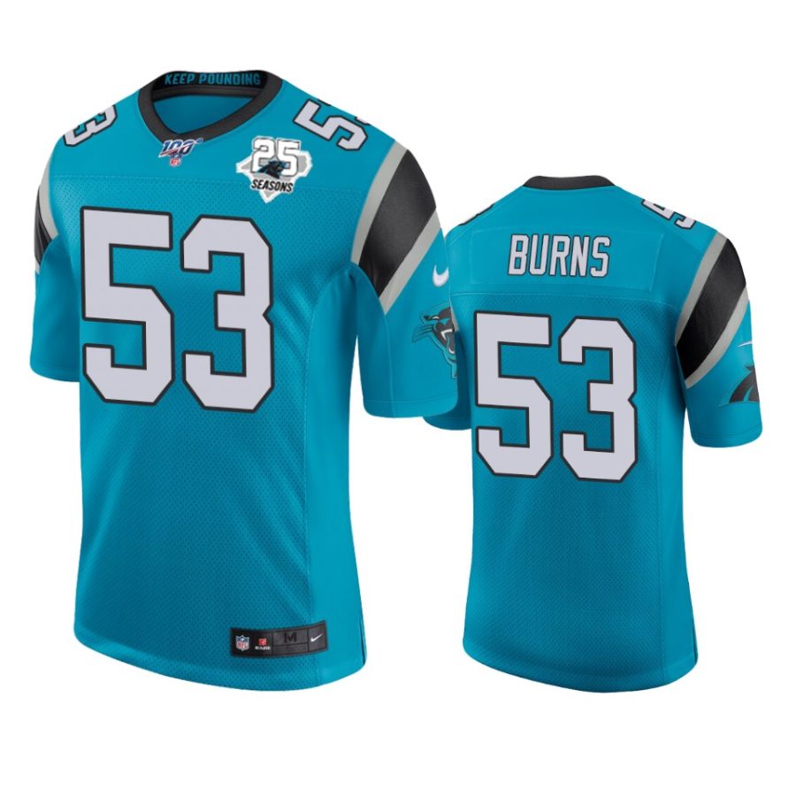 mens panthers brian burns blue 25th season classic limited jersey