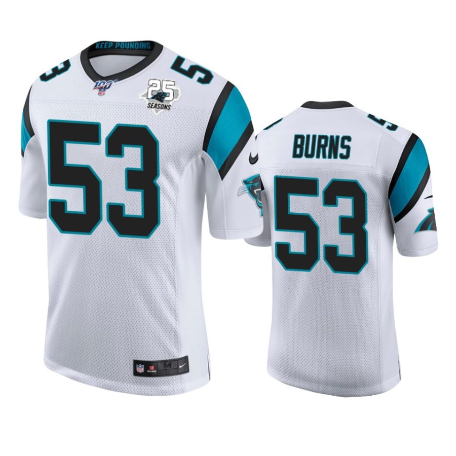 mens panthers brian burns white 25th season vapor limited jersey