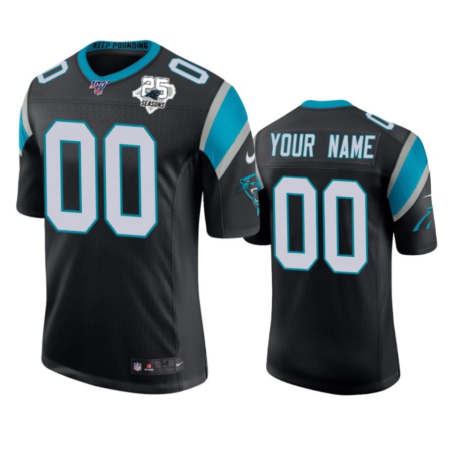 mens panthers custom black 25th season vapor limited jersey