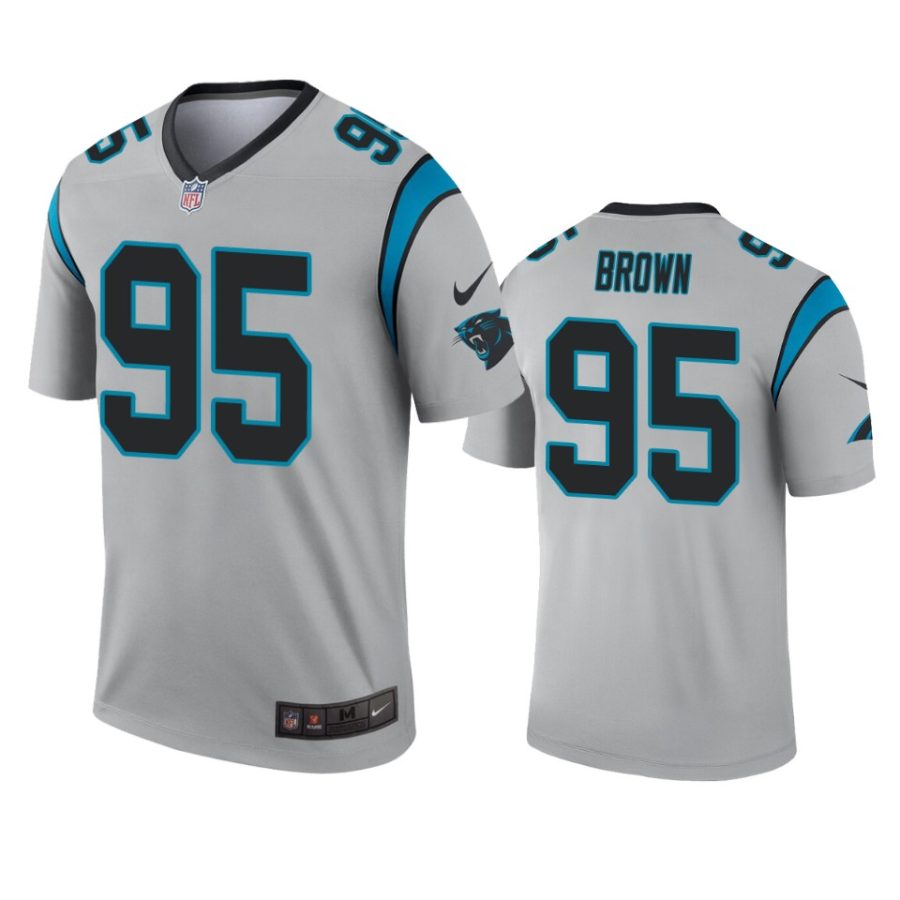 mens panthers derrick brown silver inverted legend jersey