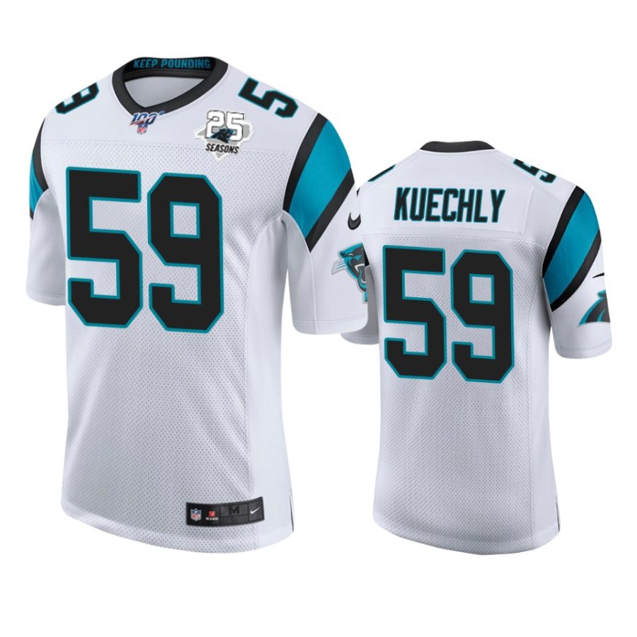 mens panthers luke kuechly white 25th season vapor limited jersey