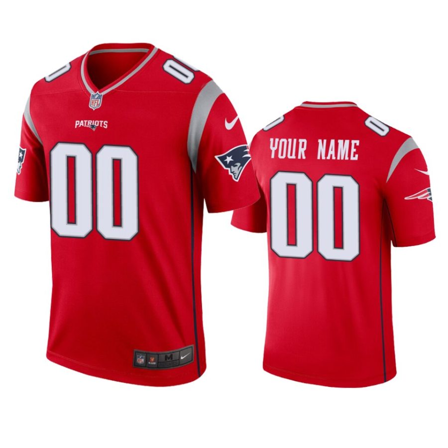 mens patriots custom red inverted legend jersey