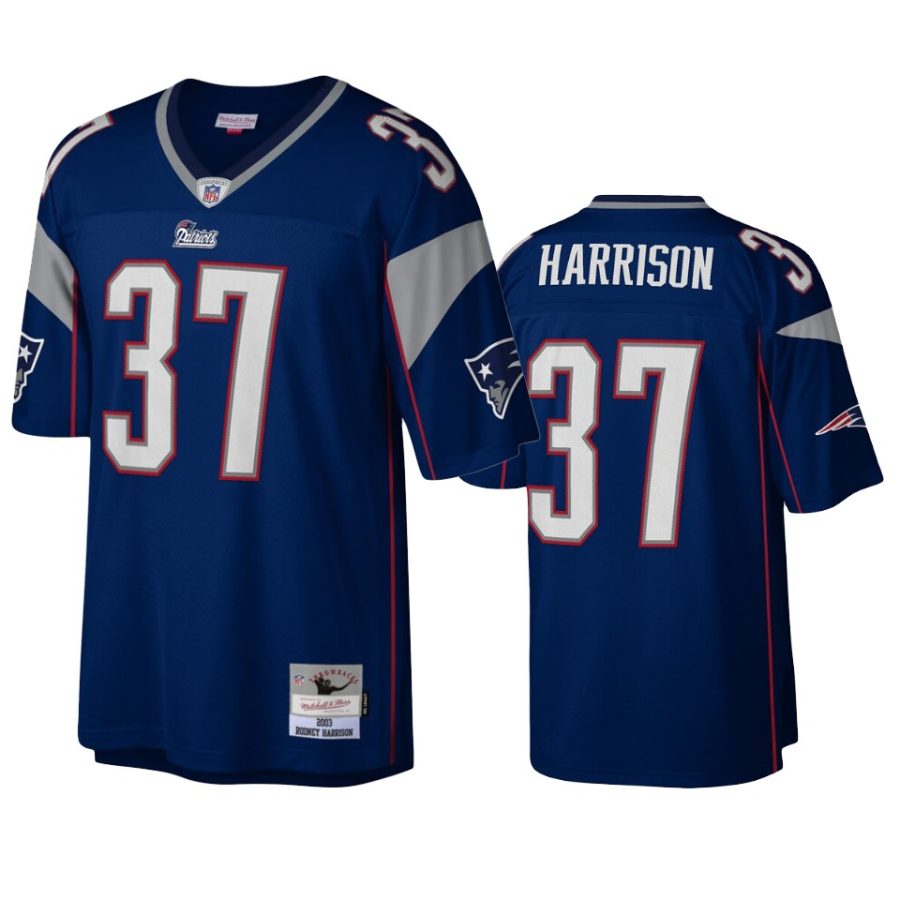 mens patriots rodney harrison navy legacy replica jersey