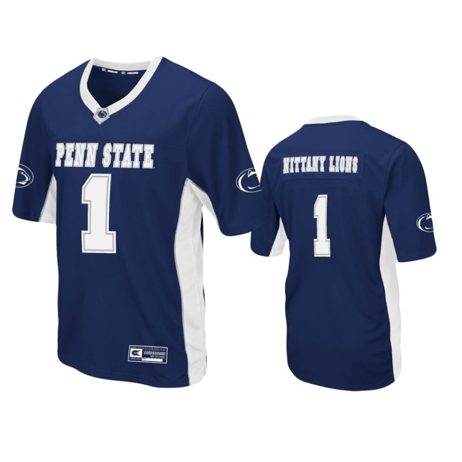 mens penn state nittany lions 1 navy max power jersey