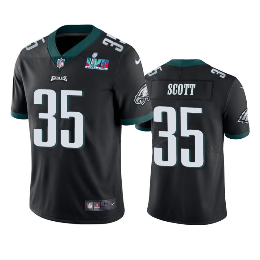 mens philadelphia eagles boston scott black super bowl lvii vapor limited jersey