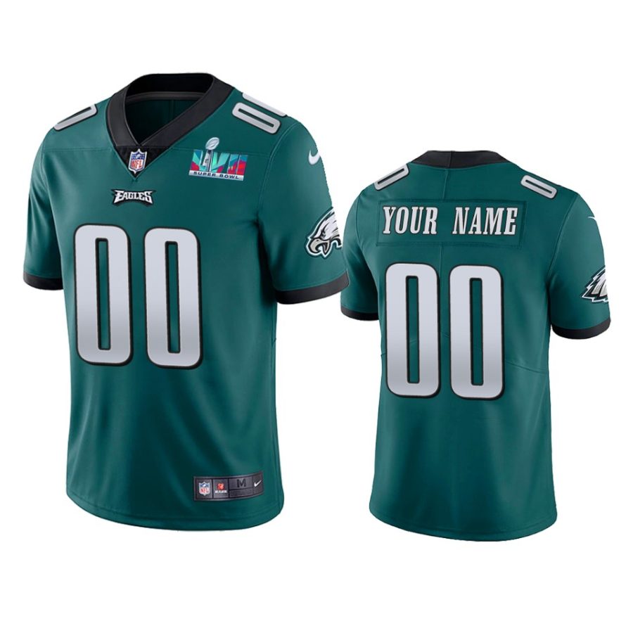 mens philadelphia eagles custom green super bowl lvii vapor limited jersey