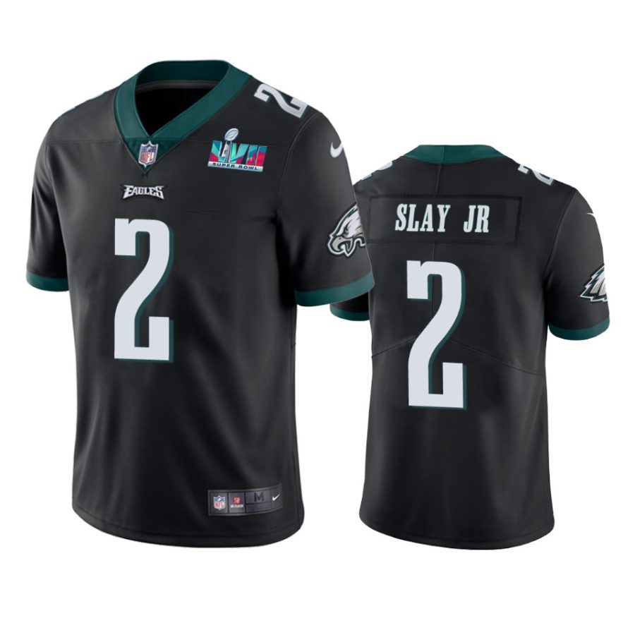 mens philadelphia eagles darius slay jr black super bowl lvii vapor limited jersey