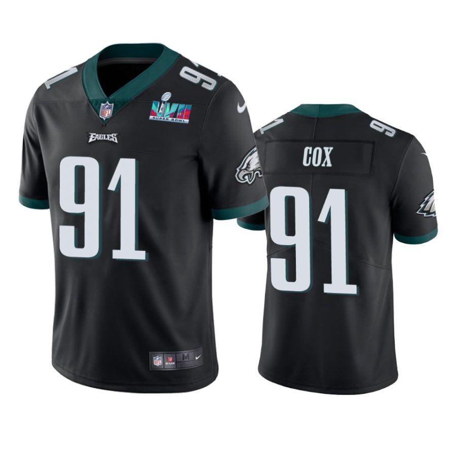 mens philadelphia eagles fletcher cox black super bowl lvii vapor limited jersey