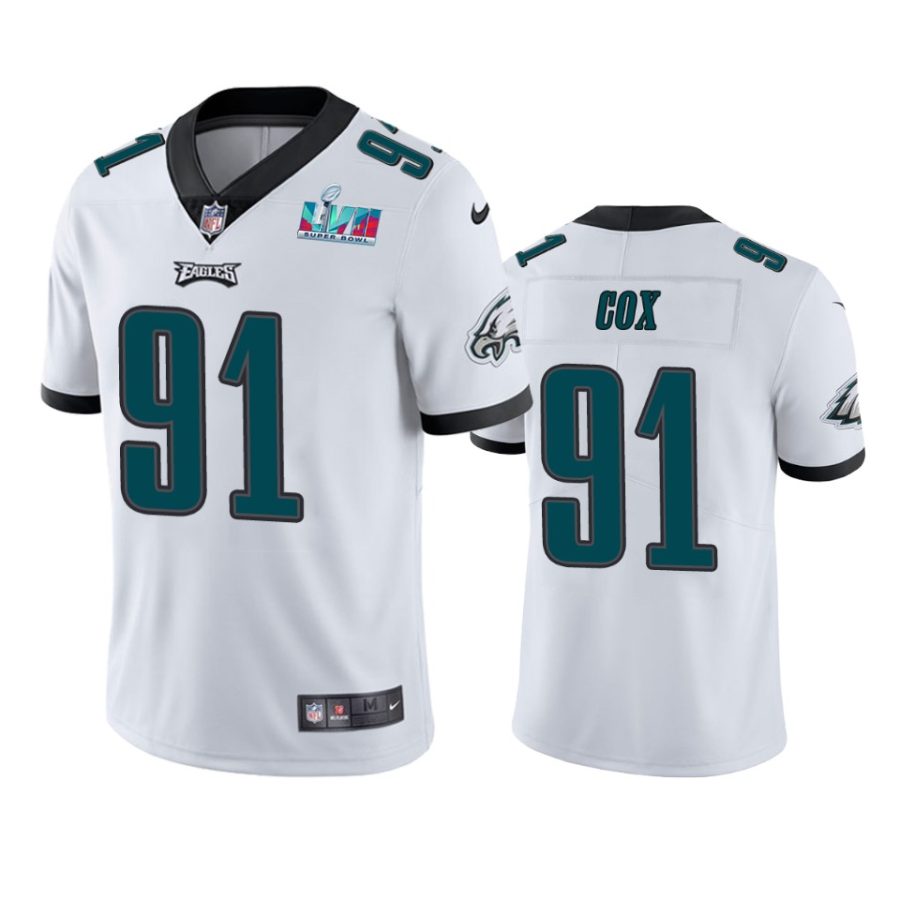 mens philadelphia eagles fletcher cox white super bowl lvii vapor limited jersey