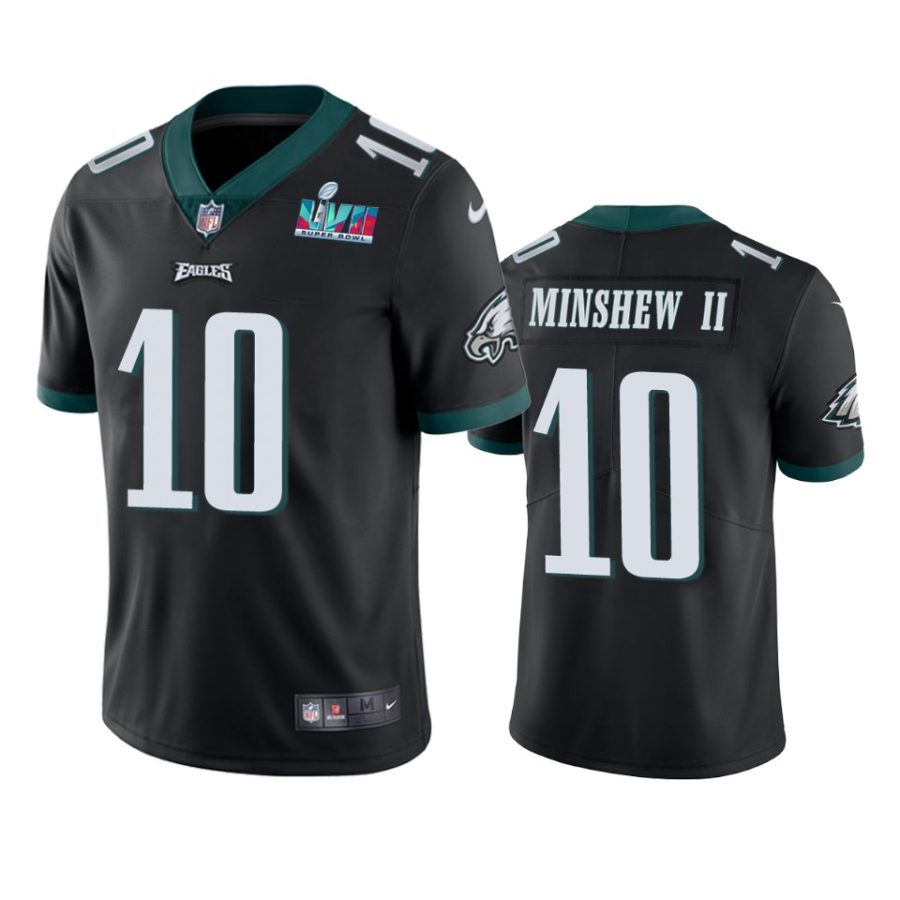 mens philadelphia eagles gardner minshew ii black super bowl lvii vapor limited jersey