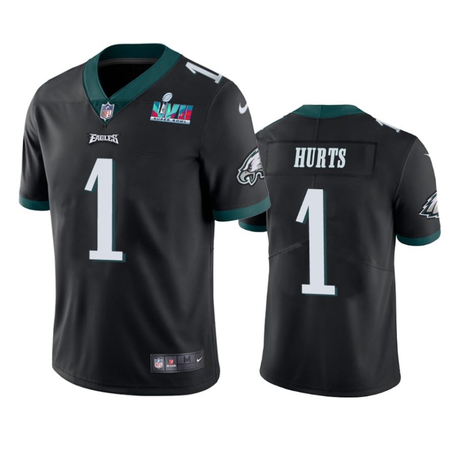 mens philadelphia eagles jalen hurts black super bowl lvii vapor limited jersey