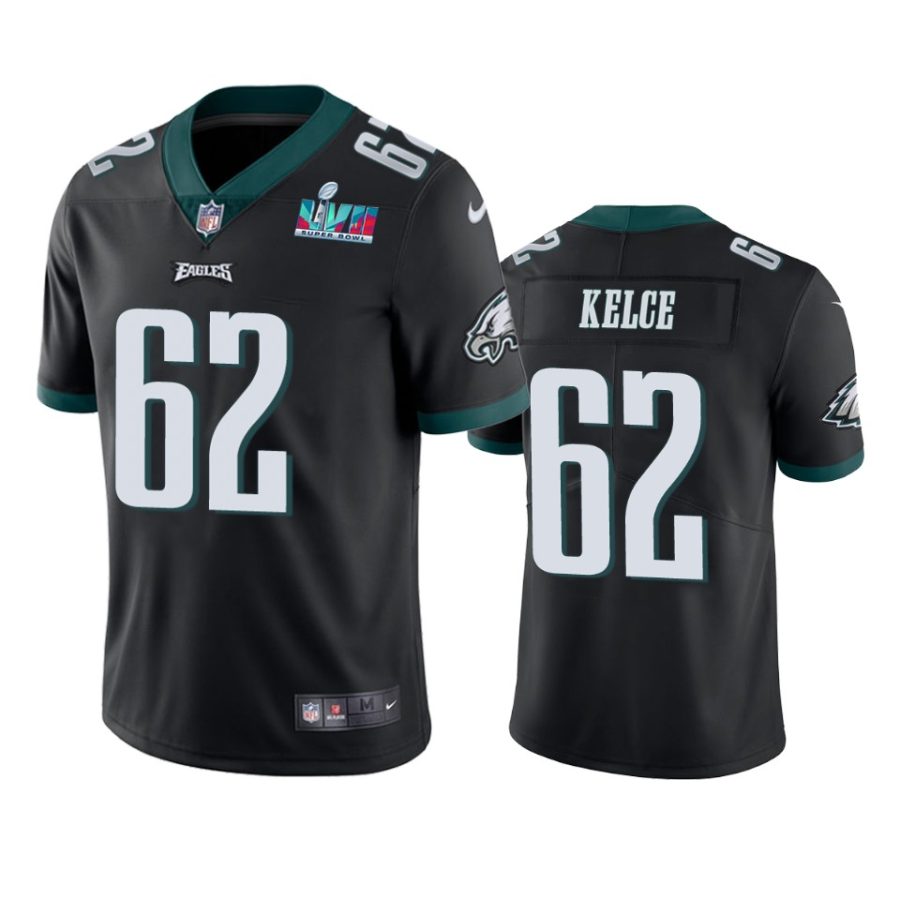 mens philadelphia eagles jason kelce black super bowl lvii vapor limited jersey