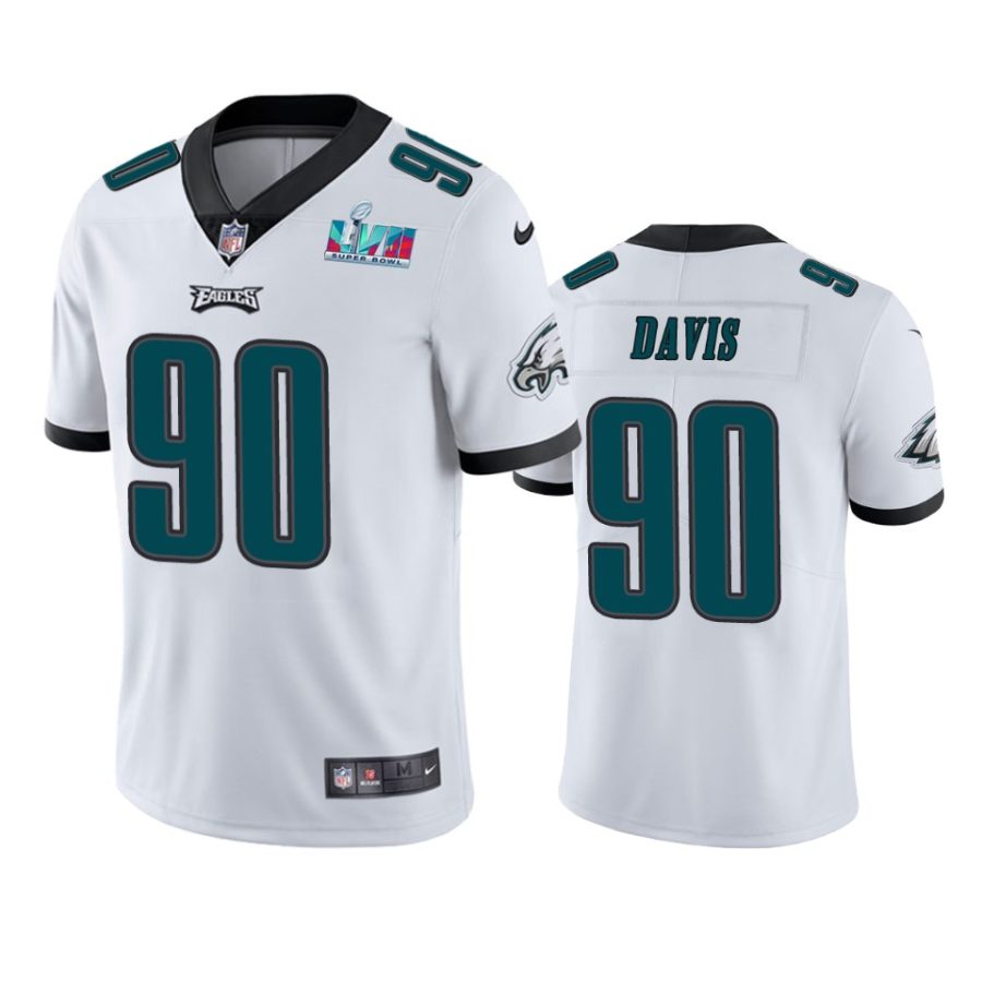 mens philadelphia eagles jordan davis white super bowl lvii vapor limited jersey