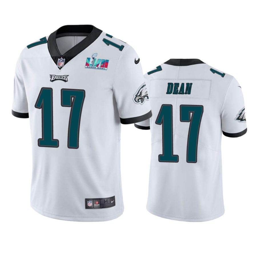 mens philadelphia eagles nakobe dean white super bowl lvii vapor limited jersey