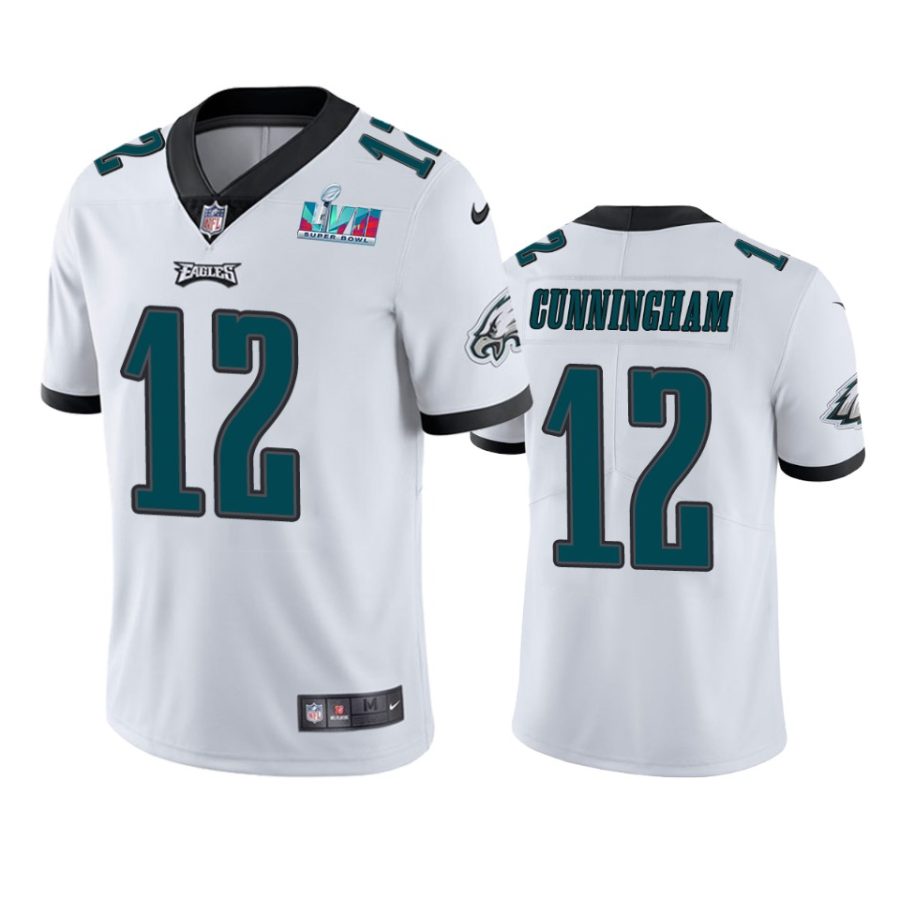 mens philadelphia eagles randall cunningham white super bowl lvii vapor limited jersey