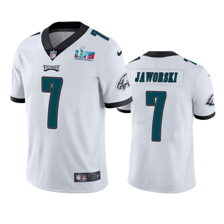 mens philadelphia eagles ron jaworski white super bowl lvii vapor limited jersey