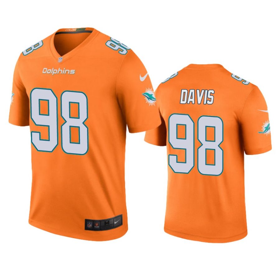 mens raekwon davis dolphins orange color rush legend jersey