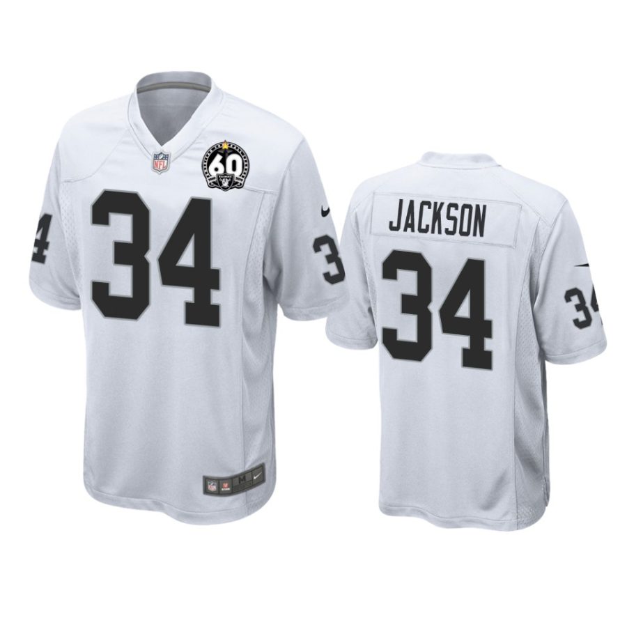 mens raiders bo jackson white 60th anniversary game jersey