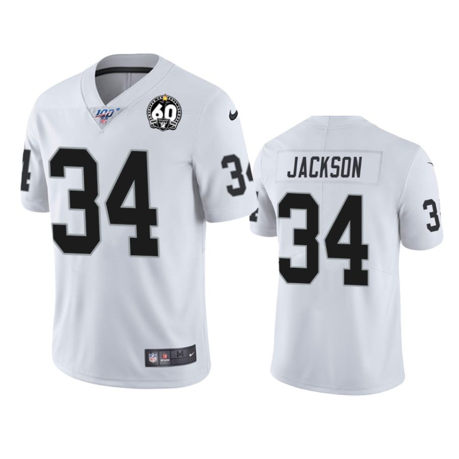 mens raiders bo jackson white 60th anniversary vapor limited jersey