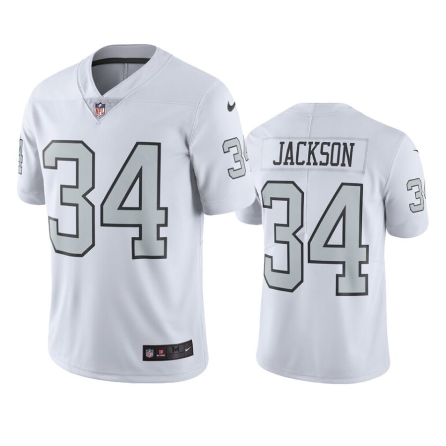 mens raiders bo jackson white color rush limited retired player jersey