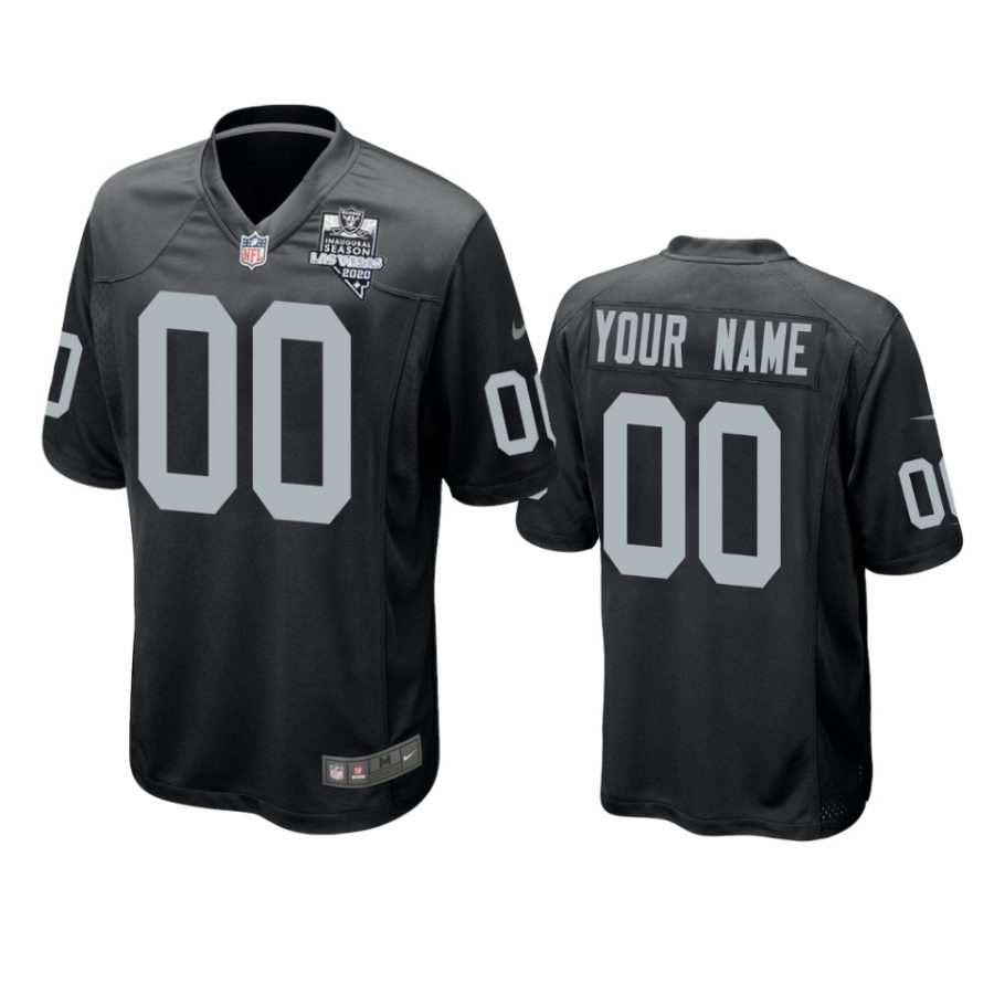 mens raiders custom black 2020 inaugural season game jersey