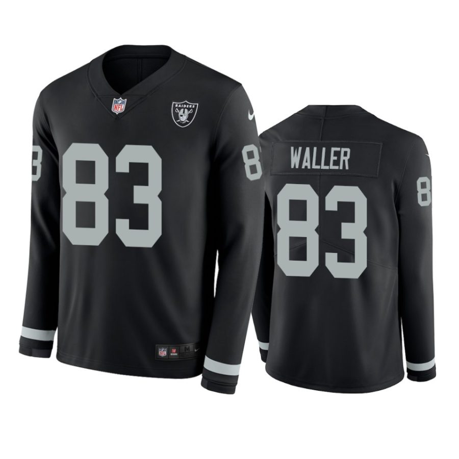 mens raiders darren waller black therma long sleeve jersey