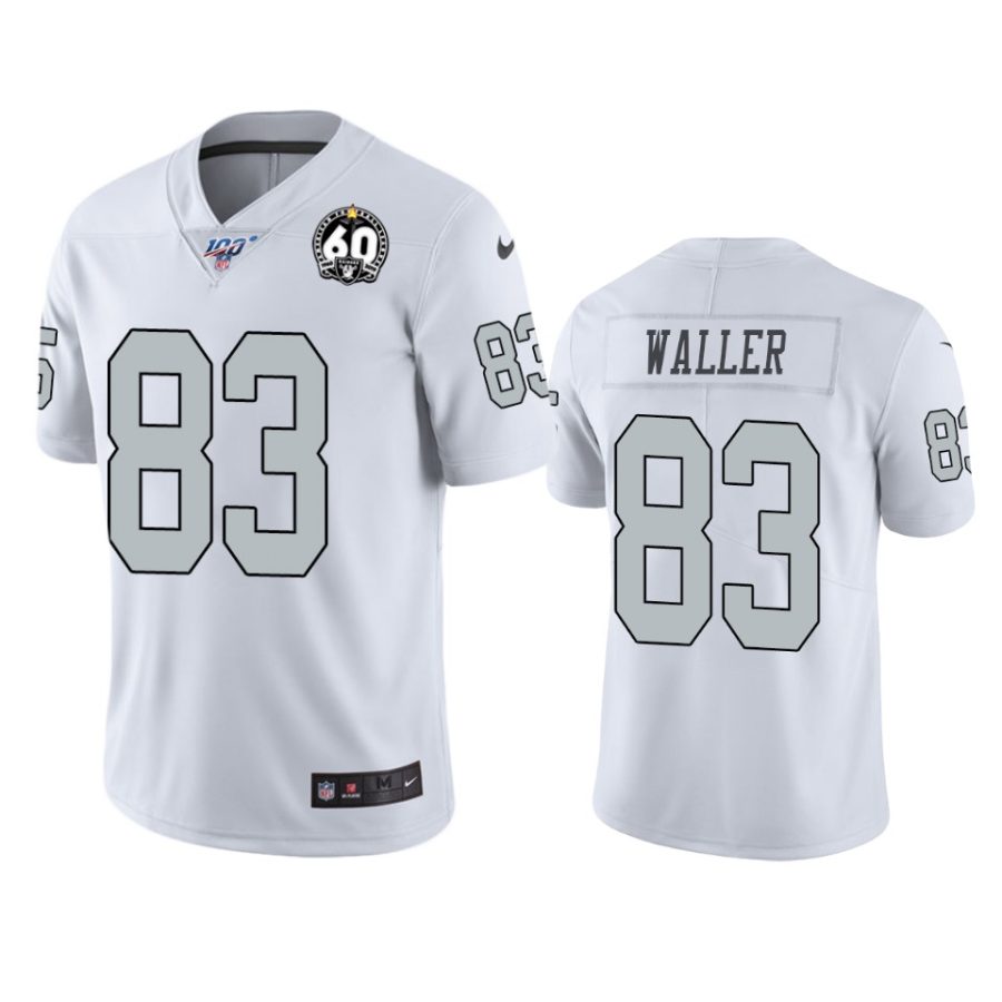 mens raiders darren waller white 60th anniversary color rush jersey