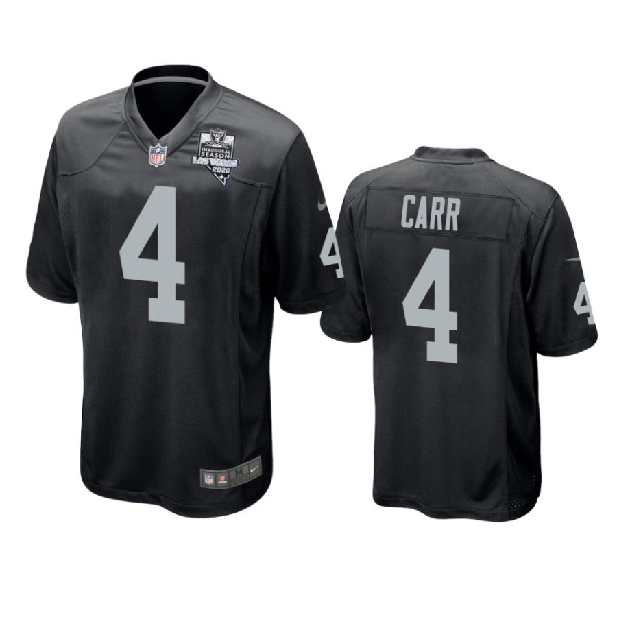 mens raiders derek carr black 2020 inaugural season game jersey