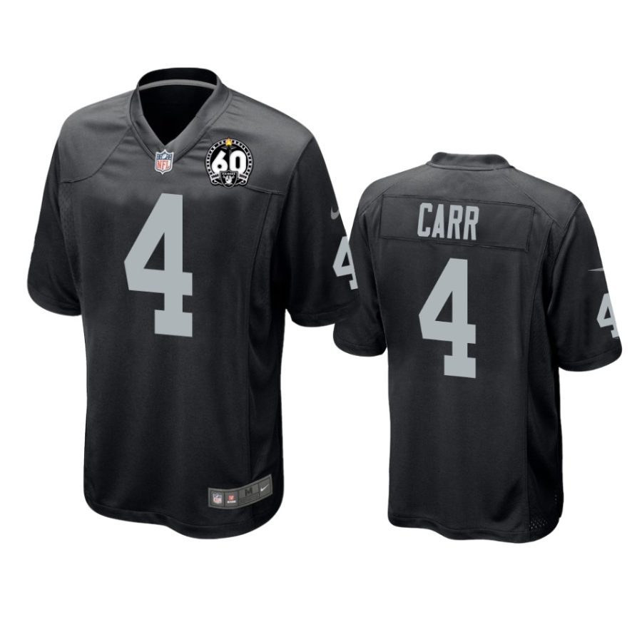 mens raiders derek carr black 60th anniversary game jersey