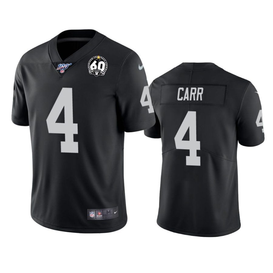 mens raiders derek carr black 60th anniversary vapor limited jersey