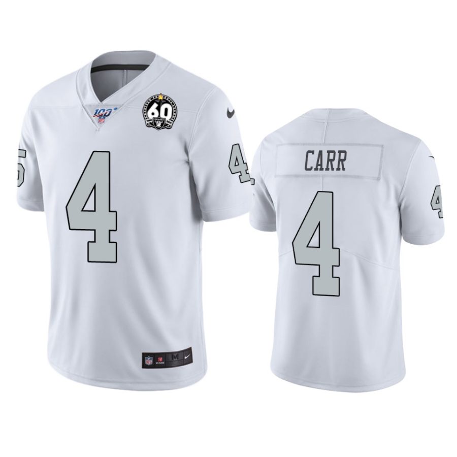 mens raiders derek carr white 60th anniversary color rush jersey