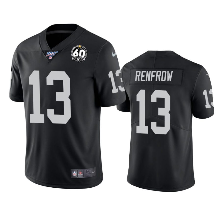 mens raiders hunter renfrow black 60th anniversary limited jersey