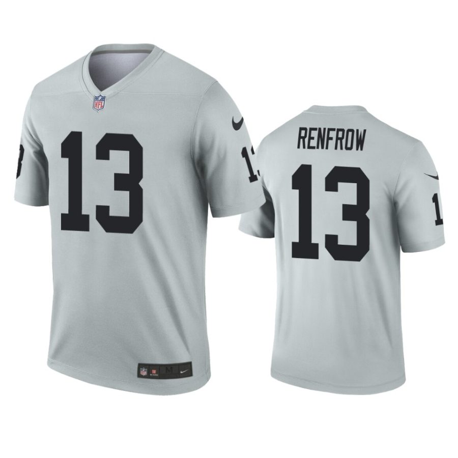 mens raiders hunter renfrow silver inverted legend jersey