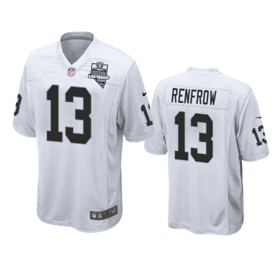 mens raiders hunter renfrow white 2020 inaugural season game jersey