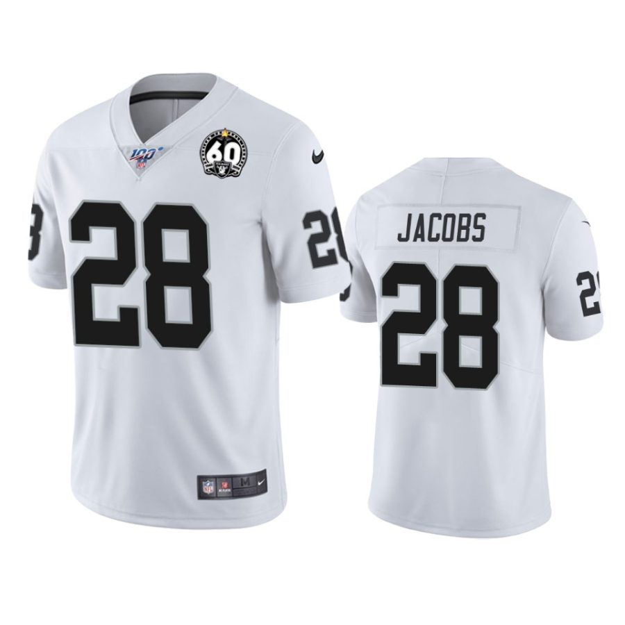 mens raiders josh jacobs white 60th anniversary vapor limited jersey