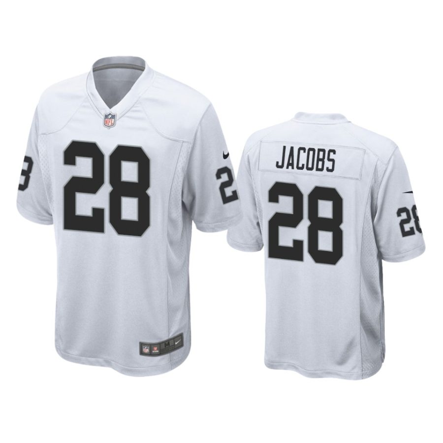 mens raiders josh jacobs white game jersey