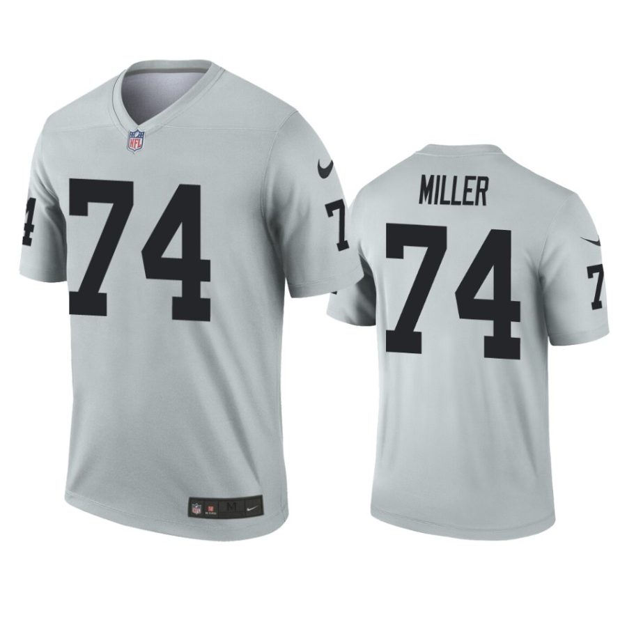 mens raiders kolton miller silver inverted legend jersey