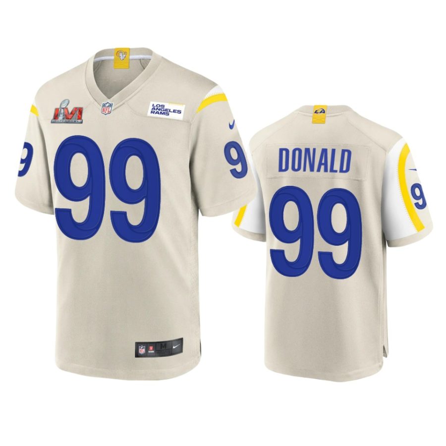 mens rams aaron donald bone super bowl lvi game jersey