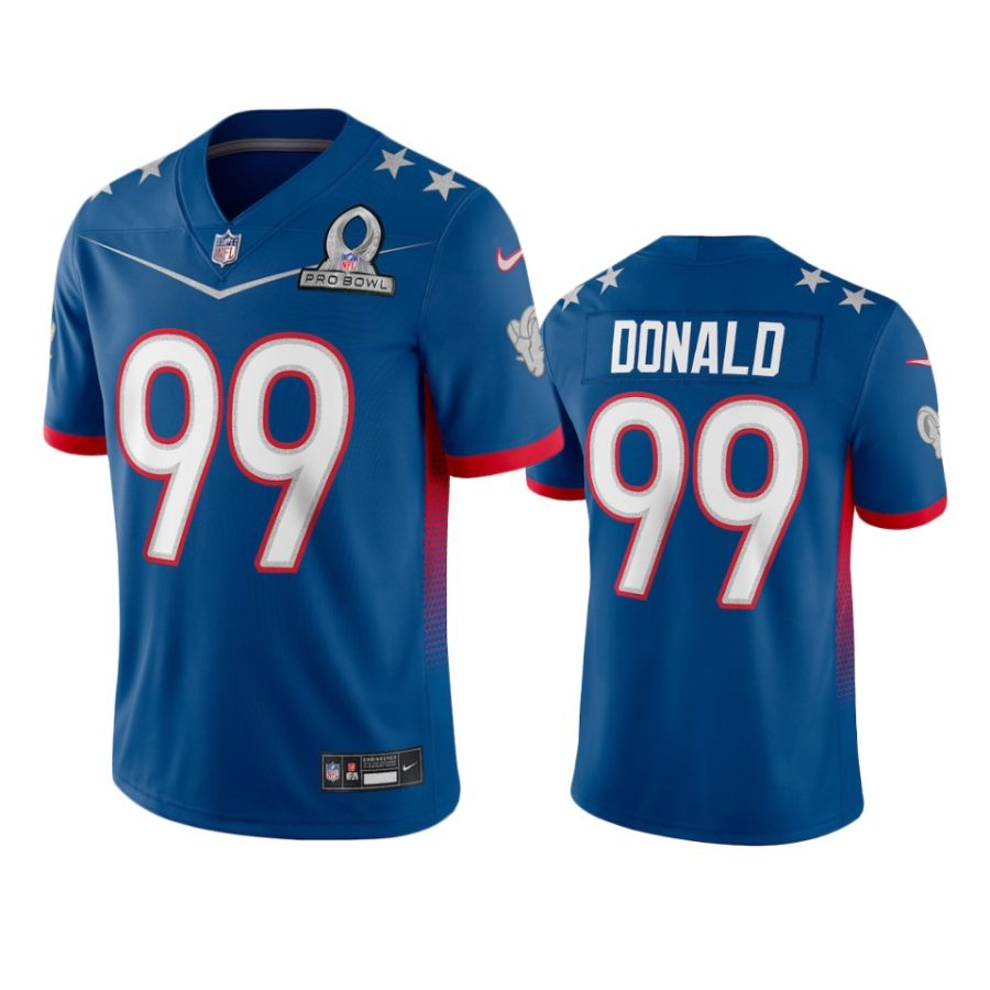 mens rams aaron donald royal game 2022 nfc pro bowl jersey