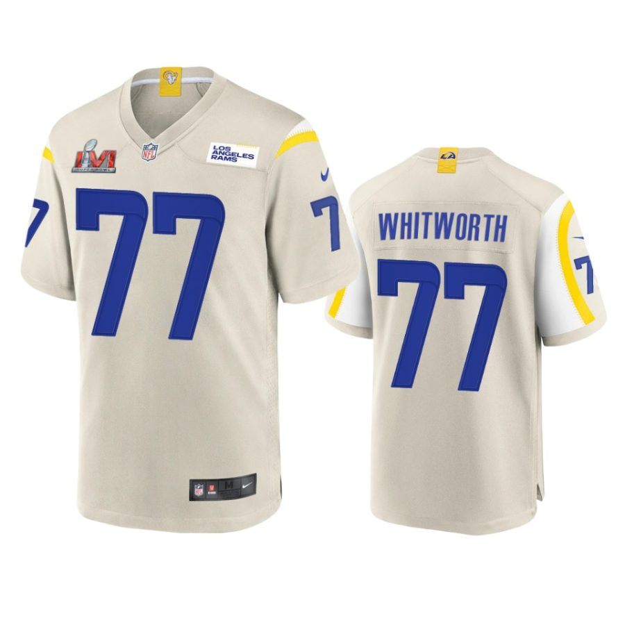 mens rams andrew whitworth bone super bowl lvi game jersey